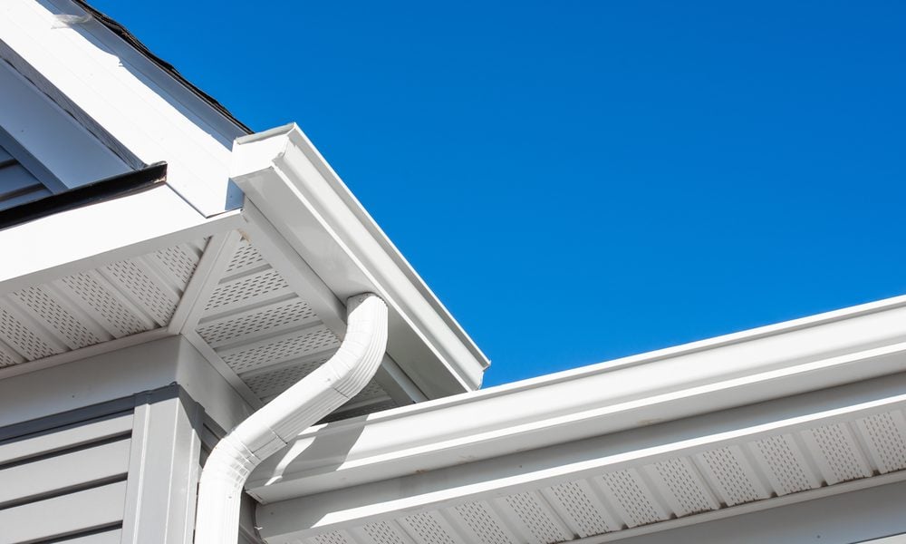 white gutters on house