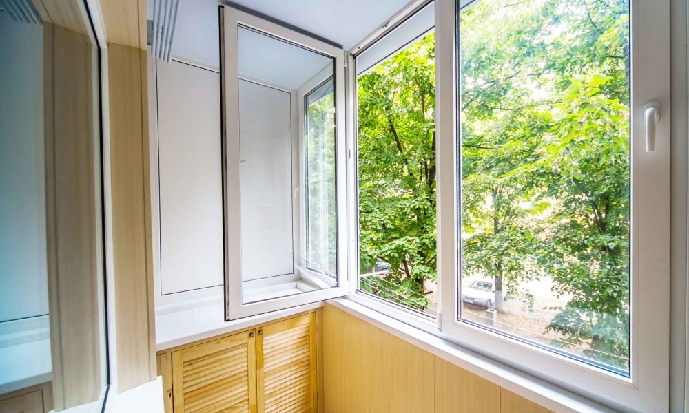 Open window with a view of the forest